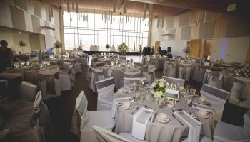 full sky room with wedding tables